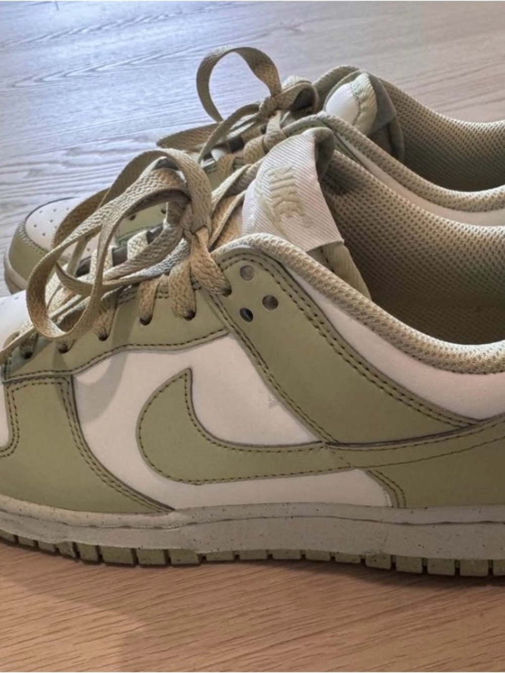 Nike Women’s Low-Top Sneakers/Dunks in Light Olive/Matcha and White